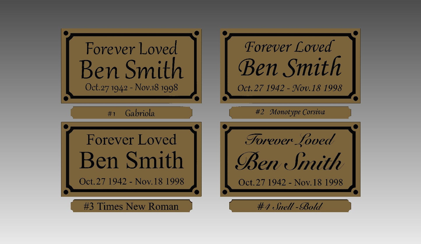 custom nameplate for cremation urn options