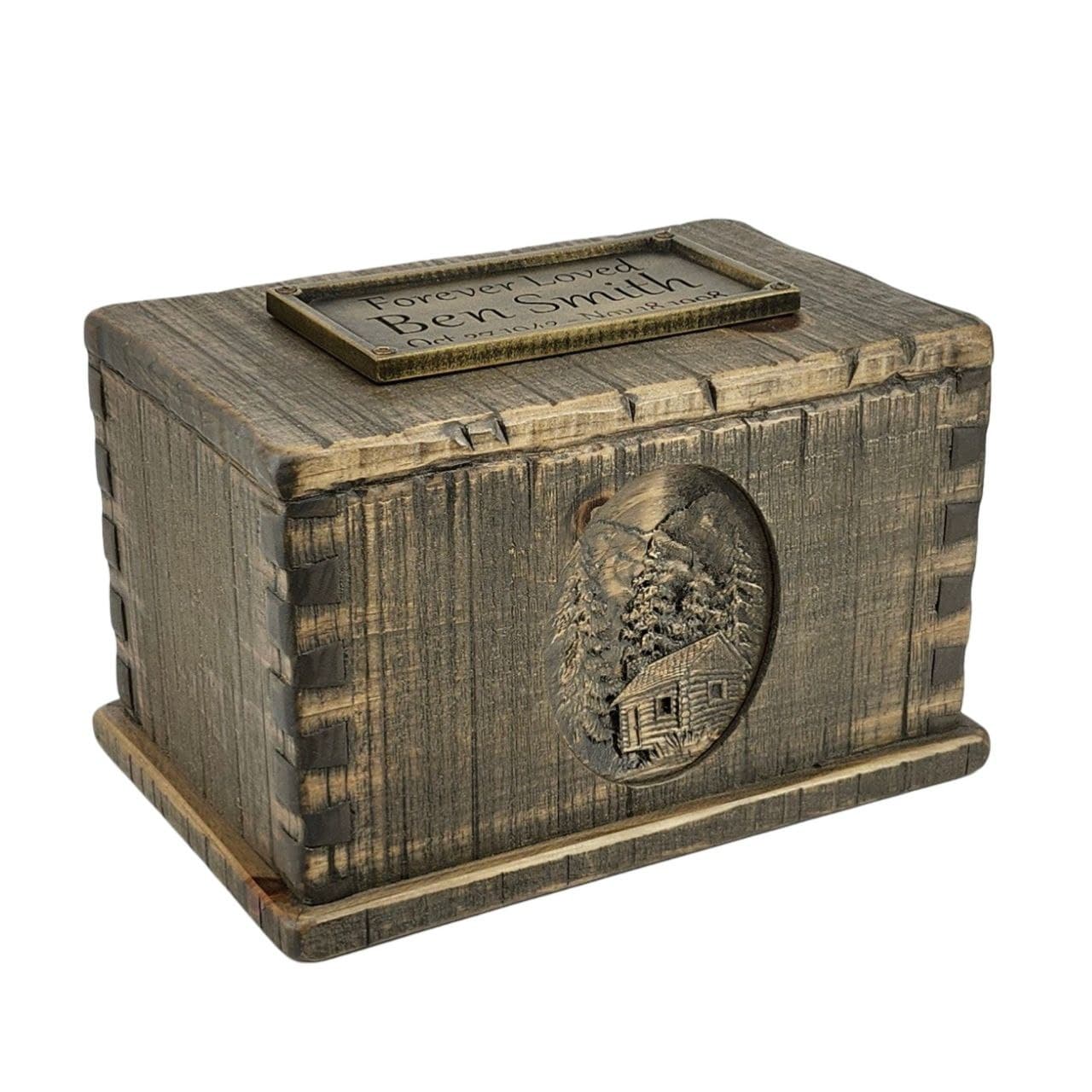 Rustic Woodsman Carved Urn