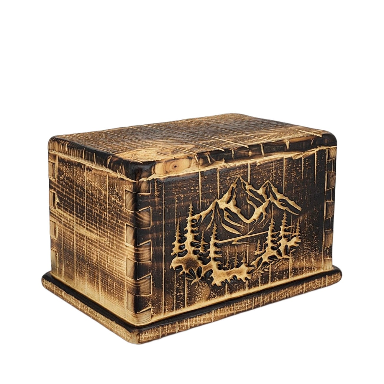 Rustic Flame Chiseled Urn